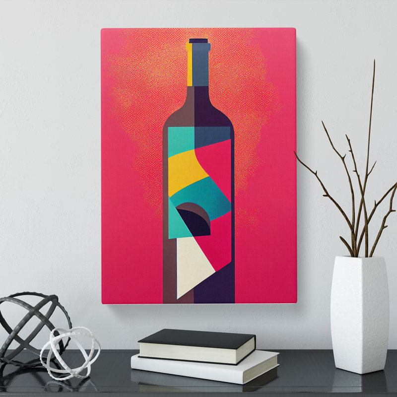 CAN-V0523-2888X Wine Pop - Wrapped Canvas Print, 76cm H x 50cm W x 3cm D