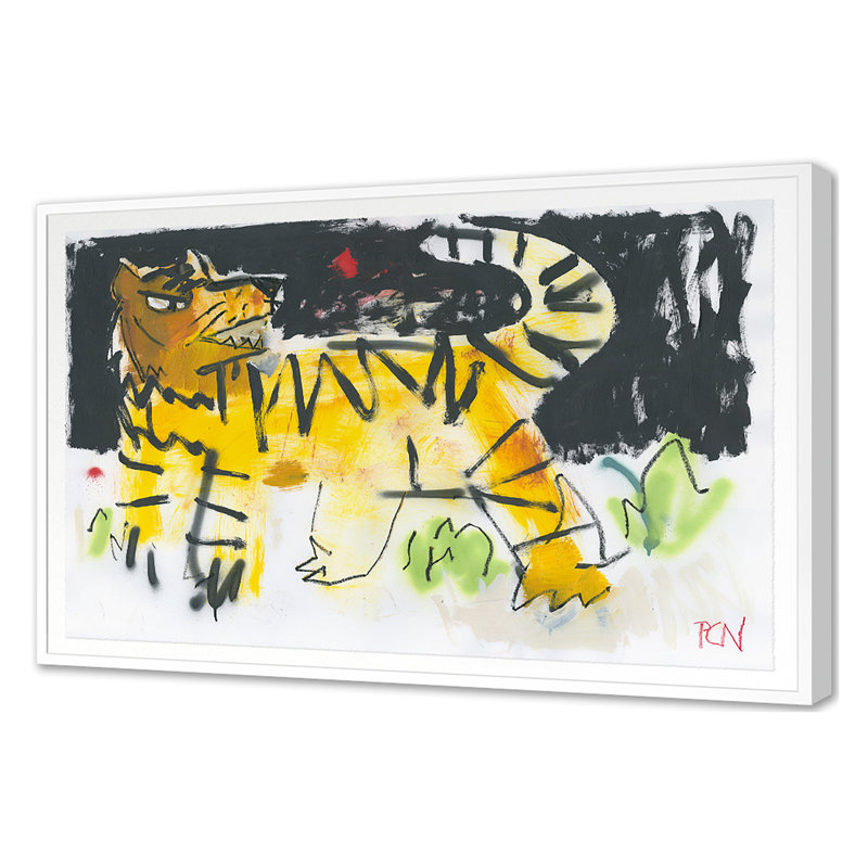 Kool Kats 7 Print by Ngo, PC, White Single Picture Framed, 34'' H x 50'' W