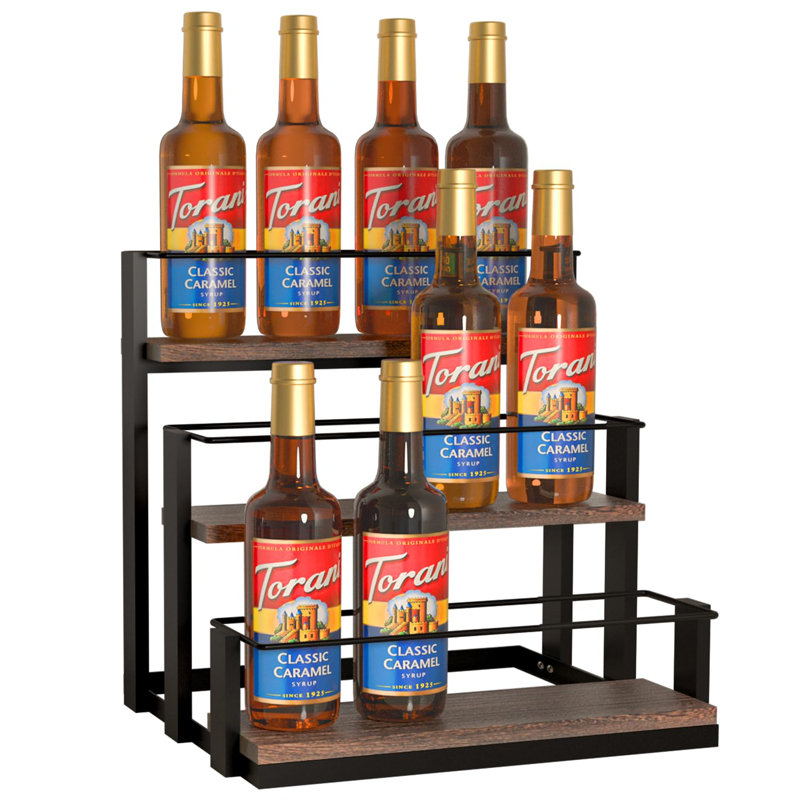 Wine Bottle Rack, Black/Brown