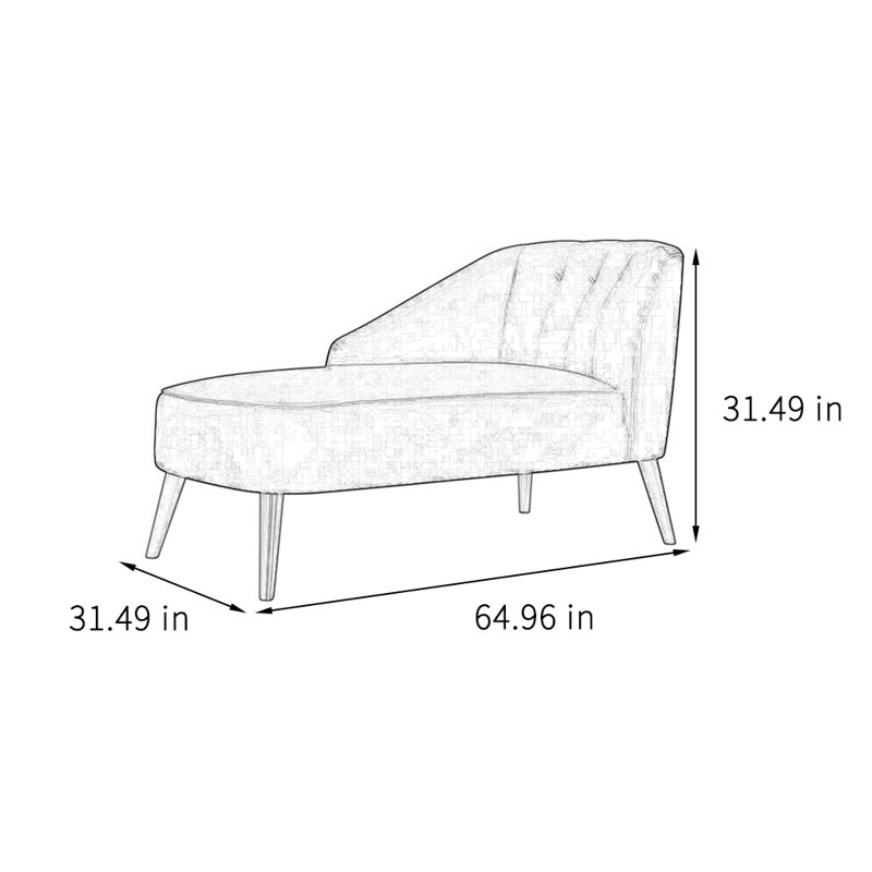 Chaise longue élégante, confortable et de qualité décontractée, Orienté à droite, Bleu
