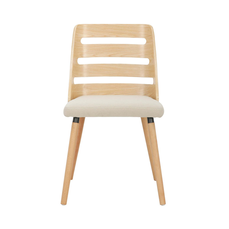 Chaise d'appoint Mid-Century moderne en bois massif