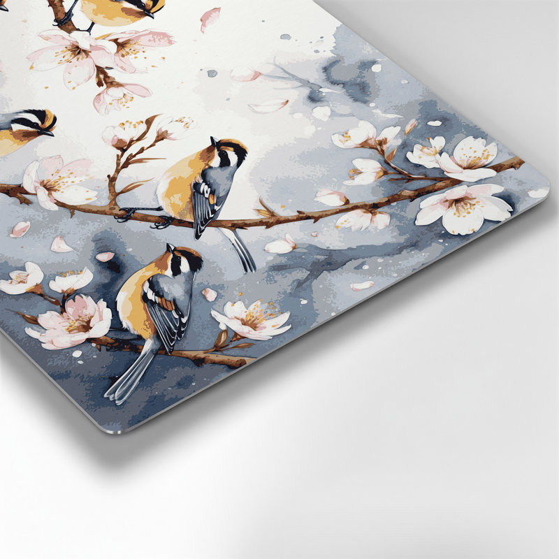 Oiseaux, art mural européen gris Goldcrest, H 96 po x l 120 po x P 0,05 po