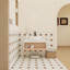 Meuble-lavabo mural peu encombrant avec rangement ouvert-129696348