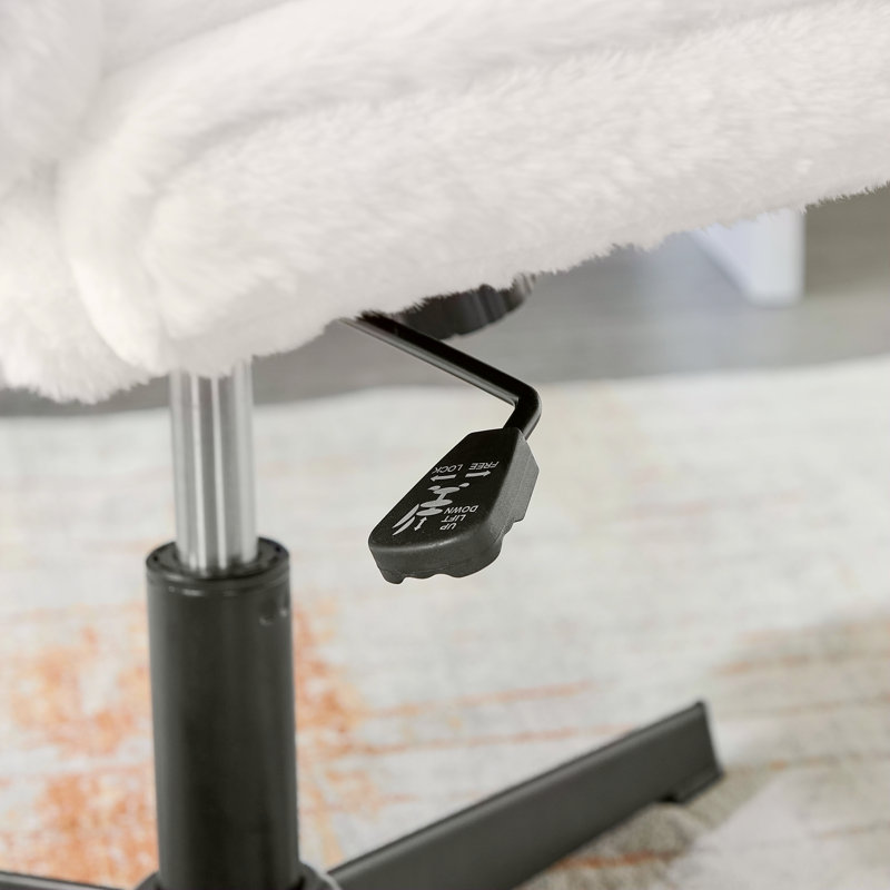 Fauteuil de coiffeuse réglable et pivotant, Crème / Blanc