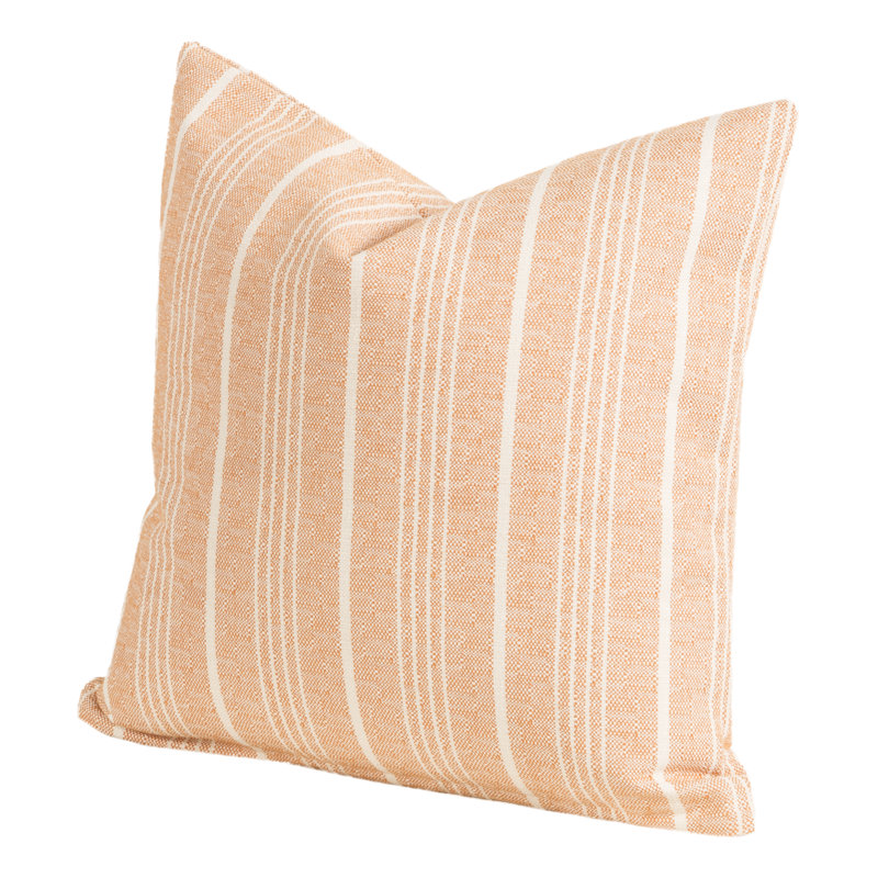 Pierre Striped Outdoor Throw Pillow, 16" H x 16" W x 6" D, Mocha