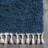 Hollier Modern Power Loom Performance Shag Tasseled Blue Rug-689430362