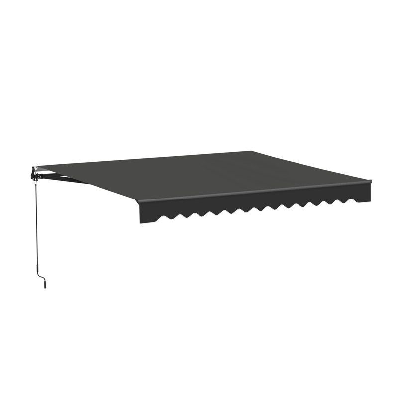 Retractable Home Patio Awning | Deck Canopy |UV Protection Sunshade | Manual Black Frame | Upgraded 2024, Black Onyx