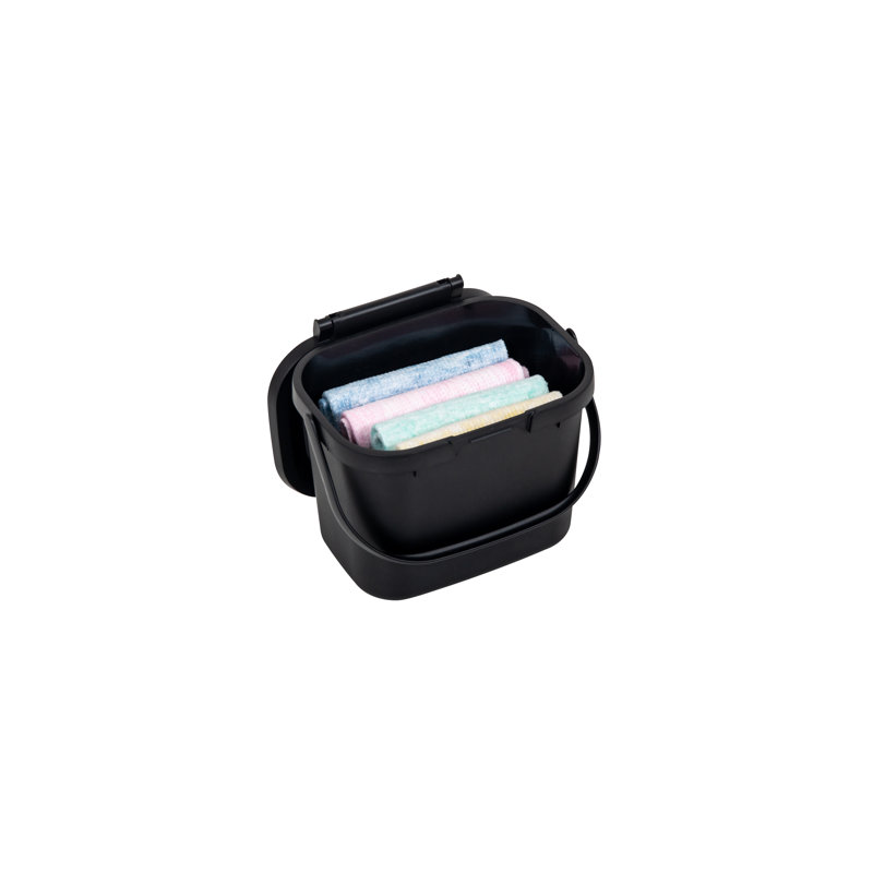 Plastic Manual Lift Kitchen Trash Can - 4.5L, Black
