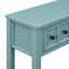 Console d'entrée rustique, canapé de 60 po de long avec deux tiroirs de tailles différentes et une tablette inférieure pour le rangement (vert turquoise)