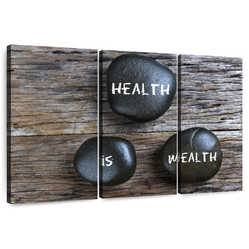 Alcaraz Health Is Wealth Stones, H 42 po x l 65 po