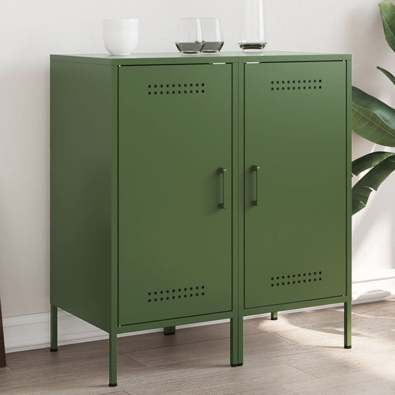 Amielle Steel Accent Cabinet, Olive Green