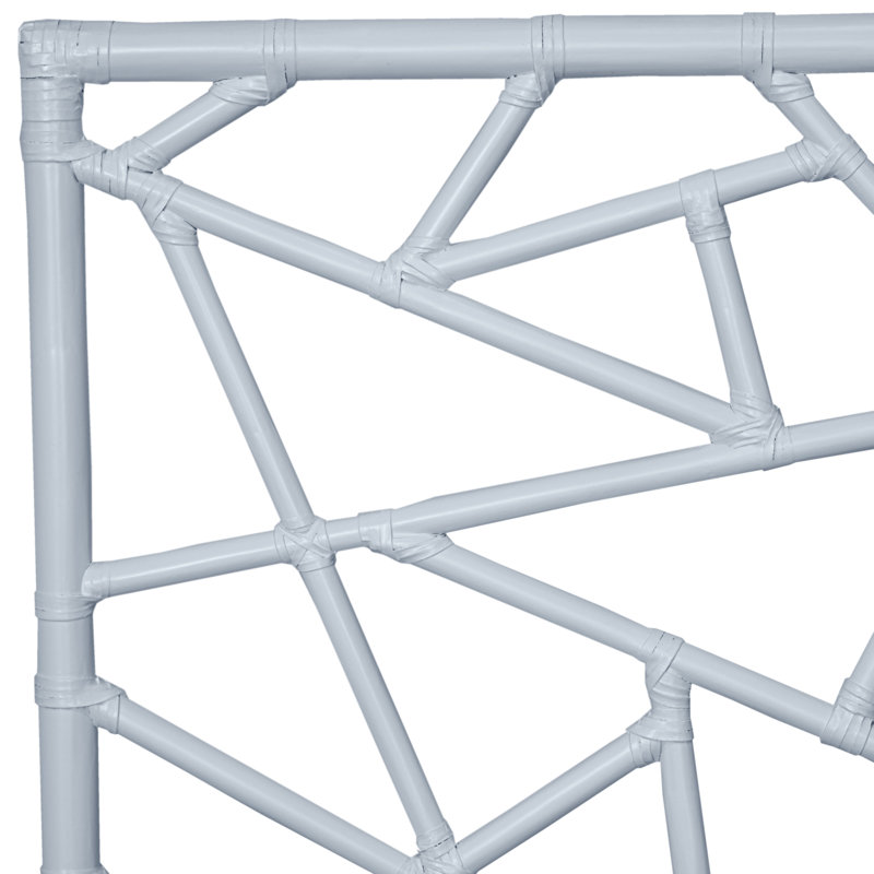 Tiffany Wicker/Rattan Open-Frame Headboard, White, King