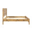 Structure de lit en bois de pin massif rustique Hibir avec garniture de protection, lit plateforme de la chambre principale de style campagne moderne, base de support à lattes robuste, aucun sommier nécessaire, style haut de gamme-123418555-123297192
