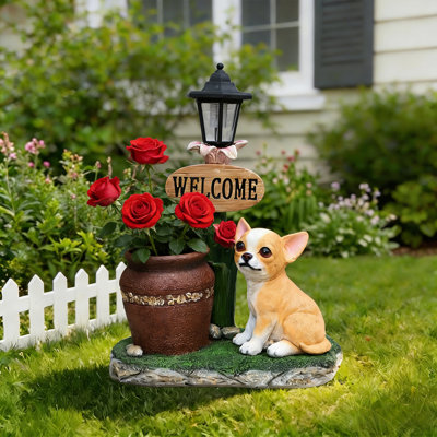 Décoration de jardin pour chien Corgi assis