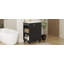 Meuble-lavabo simple 24 po avec lavabo en céramique, tablettes latérales ouvertes, porte à fermeture en douceur, structure en pin massif, autoportant