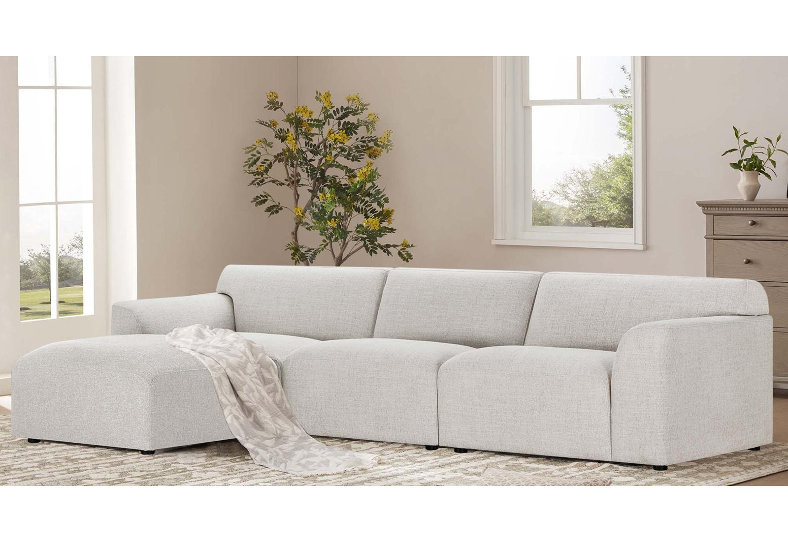 Morell Sectional, Nathan Wheat Tweed