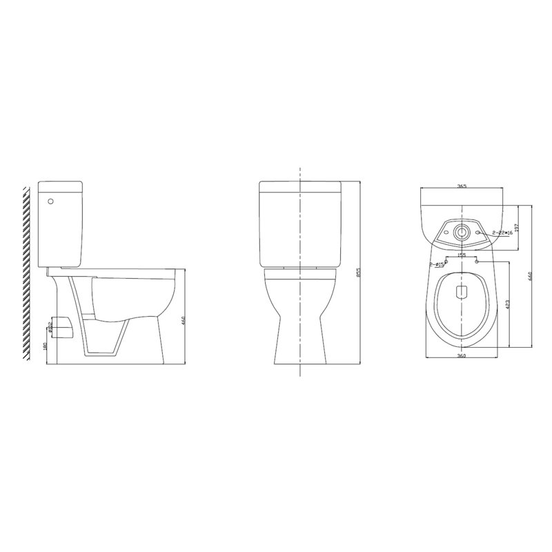 iBathUK Verona 6 LPF Round High Level Toilets (Seat Included)