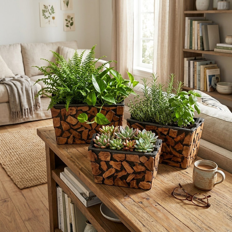 Mariyah Handmade Wood Planter Box
