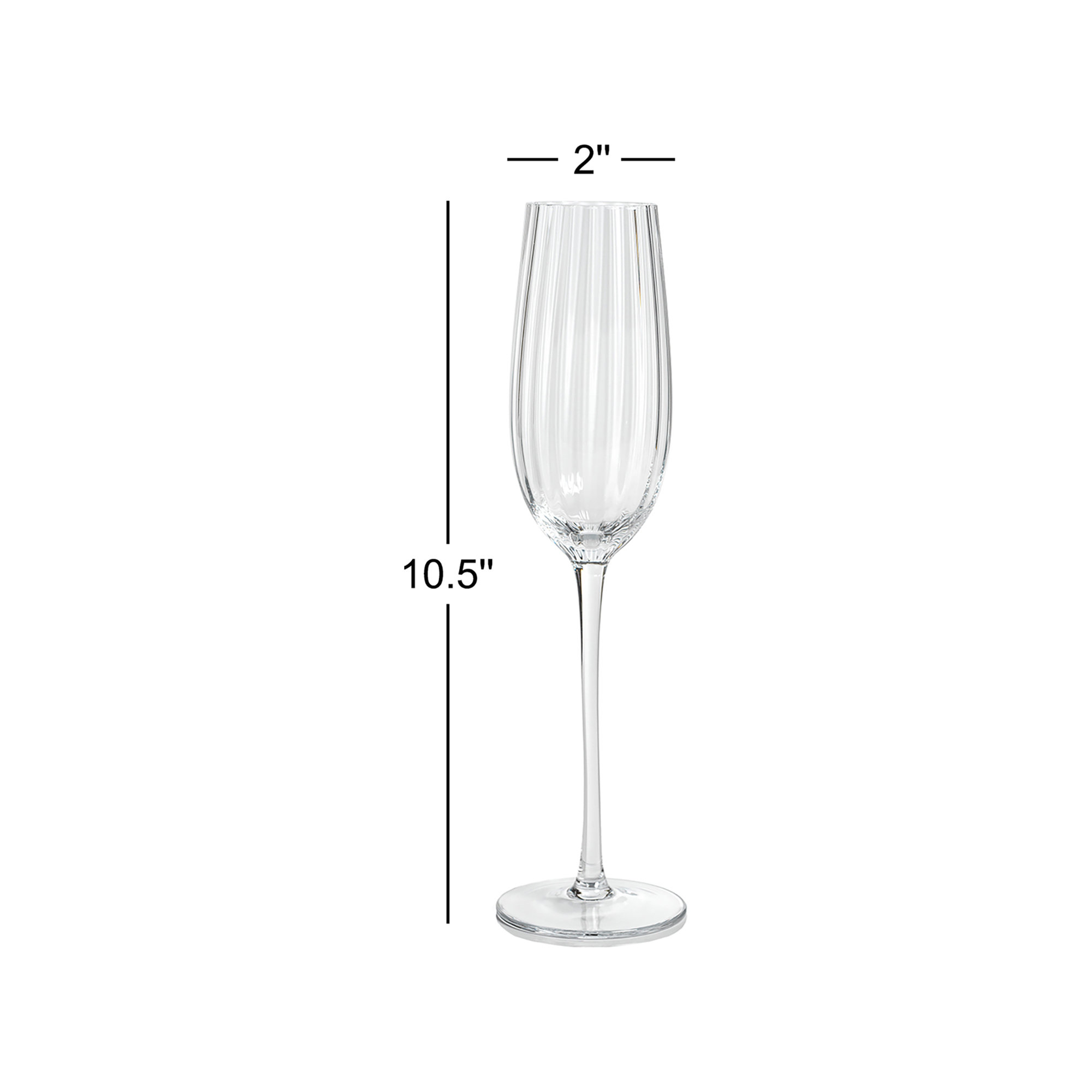 Malden Optic Champagne Flutes, Set of 4, Clear