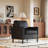 Faux Leather Accent Chair With Metal Legs & Side Pocket-1163743007