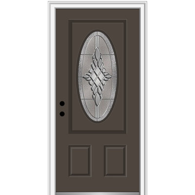 MMI DOOR 36 in. x 80 in. Fiberglass 2 Panel Prehung Front Entry Door