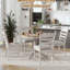 Ensemble de table de salle à manger 5 pièces en bois rétro avec table ronde extensible, base piédestal et 4 chaises rembourrées-931544518