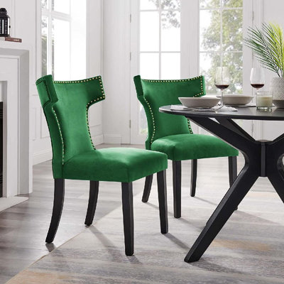 Modway Curve Performance Velvet Dining Chairs