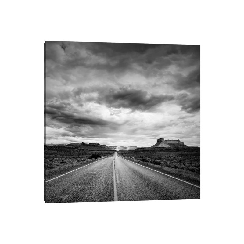 Long Stretch Of Road #2 by Dan Ballard - Wrapped Canvas Painting, 30.48 cm H x 30.48 cm W
