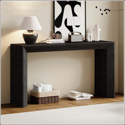 Farmhouse Console Table with Waterfall Edge and Hidden Drawers