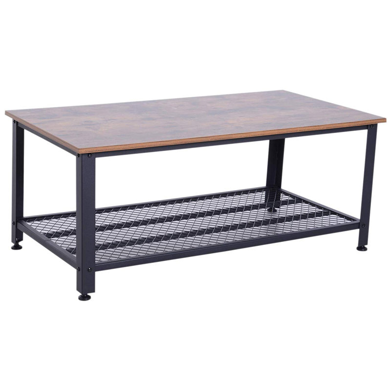Table basse Tobey, Grain de bois rétro