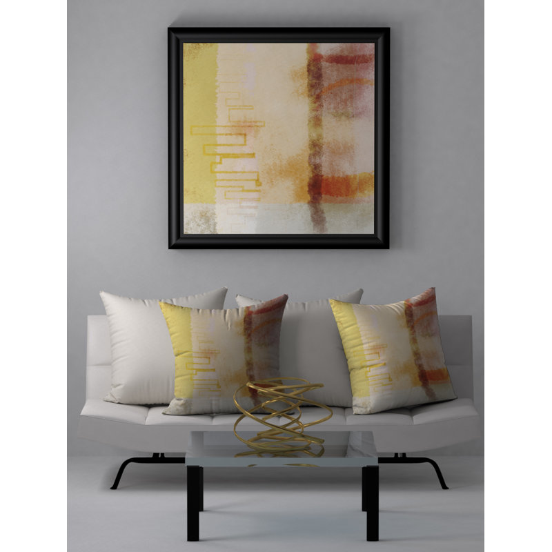 Housse et insert de coussin carré Vivace, 20 po X 20 po, Jaune / Blanc