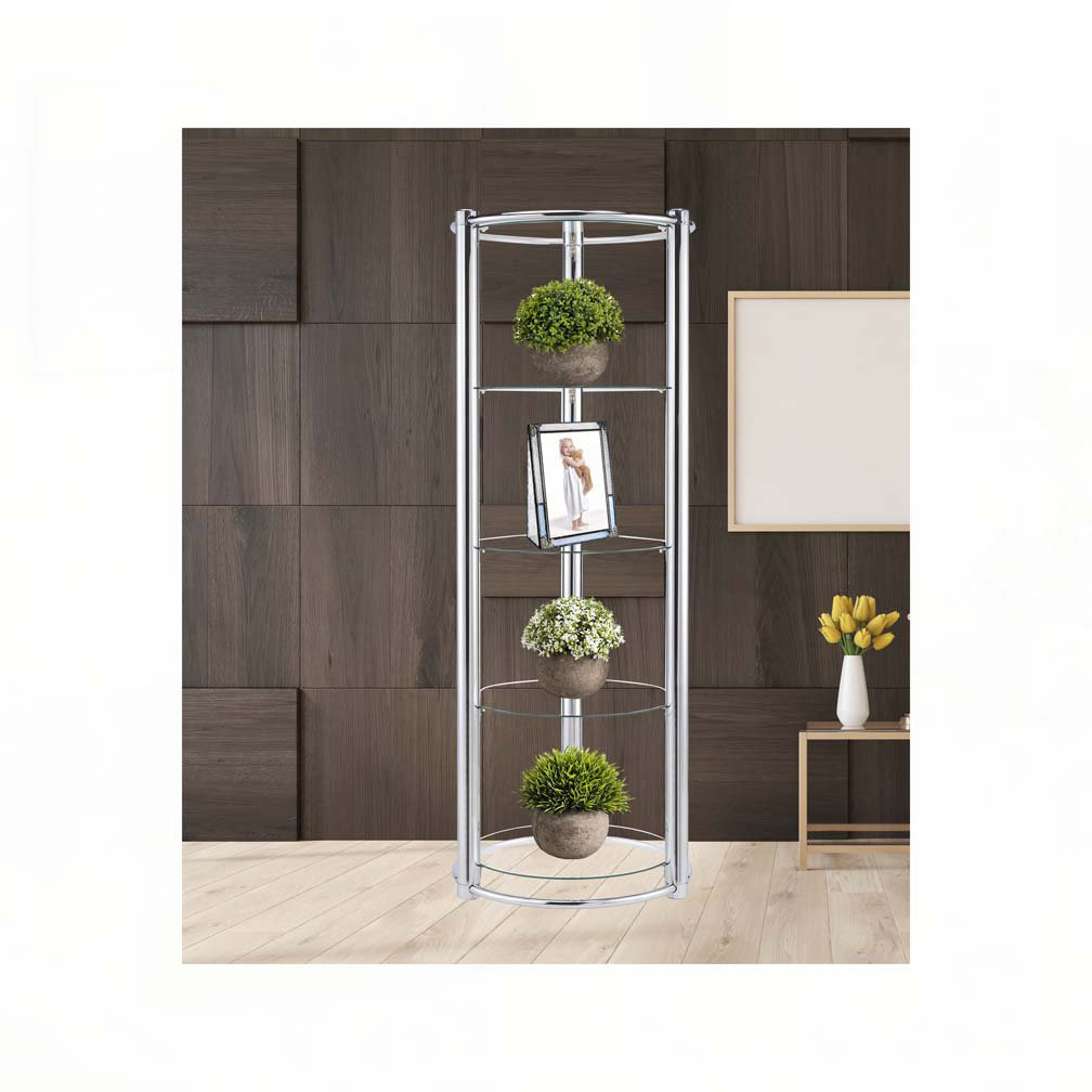 Triangle Display Frame Orren Ellis Triangle Display Shelf Tempered Glass/Chrome Frame | Wayfair