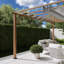 Pergola de l 16 pi x P 11 pi en aluminium à grain de bois à finition cèdre canadien avec toile Florence-85486478