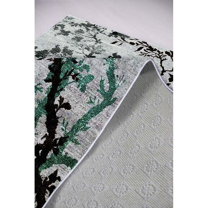 Tapis tissé de qualité supérieure, 5,9 x 9,2 pi, 100% polyester, 650 g / m² | Antibactérien, antidérapant en PVC sous le dessous, hauteur de poils de 0,3 po | Lavable à la machine, impression numérique 3D | Parfait pour le salon, la chambre à coucher et le bureau