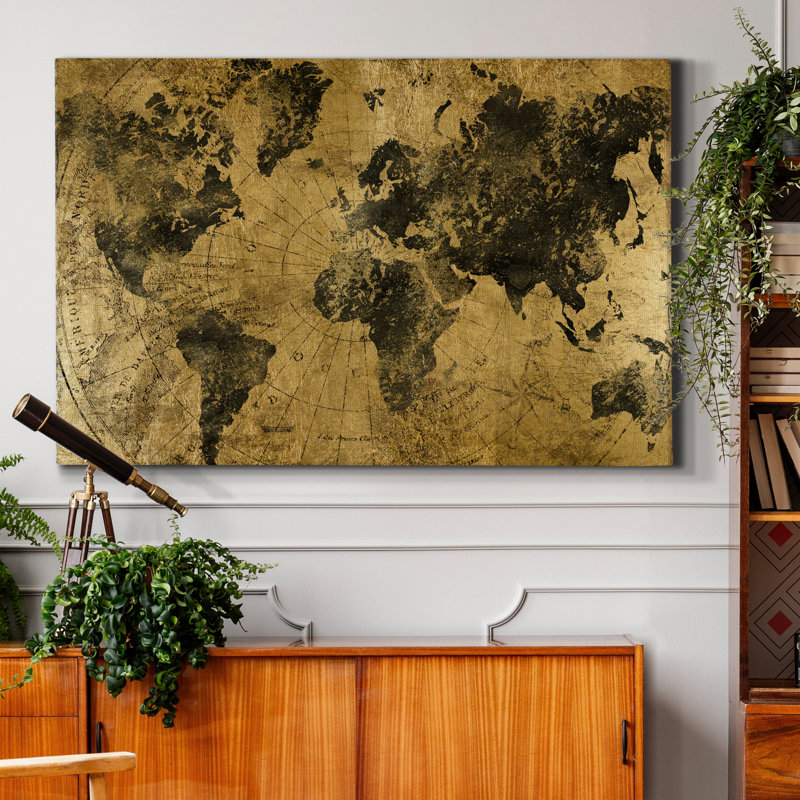 Golden Atlas - reproduction sur toile tendue, H 32 po x l 48 po x P 1 po