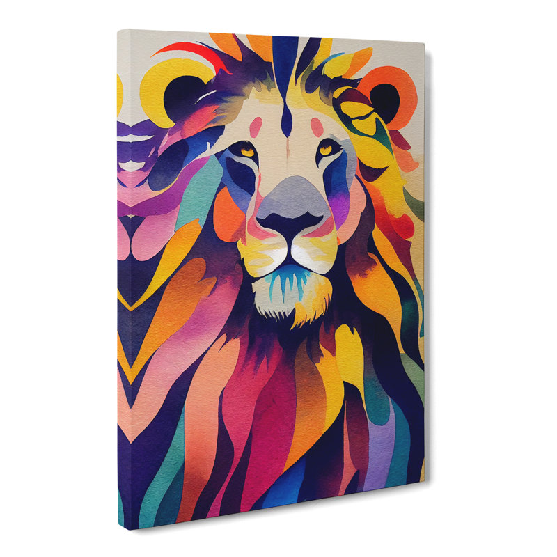 Watercolour Lion Vol.3 - Wrapped Canvas, 50cm H x 35cm W x 3cm D