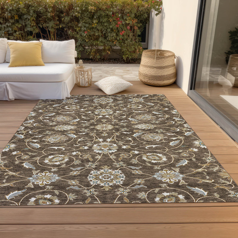 Tapis chocolat intérieur / extérieur lavable à la machine Cicel ACN1149, Rectangle 9 pi x 12 pi