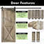 Porte en bois de pin massif 5-en-1 de conception 80 po avec quincaillerie d'installation rustique noire 5 en 1-89213767-89213770