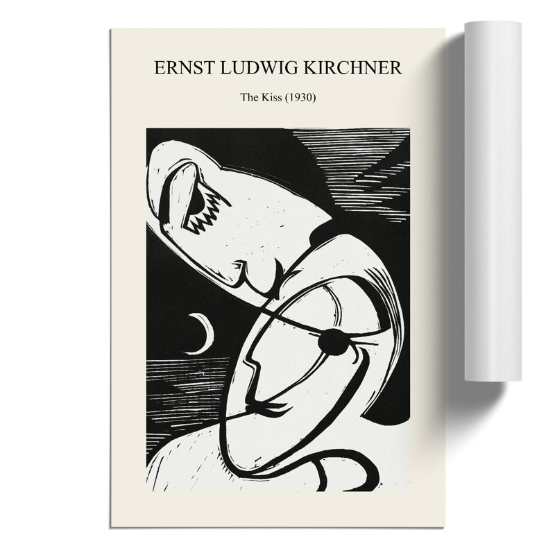 The Kiss by Ernst Ludwig Kirchner - No Frame Print, 30cm H x 21cm W x 0.1cm D