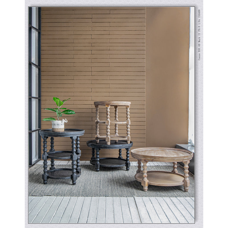 Tabel rond rond à 3 niveaux, tabel d'extrémité naturel pour vestibule de chambre à coucher