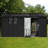 12X10 Ft Black Metal Garden Shed, Window, Apex Ends, Integrated Vents, Hinged Door, Complimentary Padlock For Security Sheds Outdoor, Roof, Two Heavy - Duty Lock-128881050
