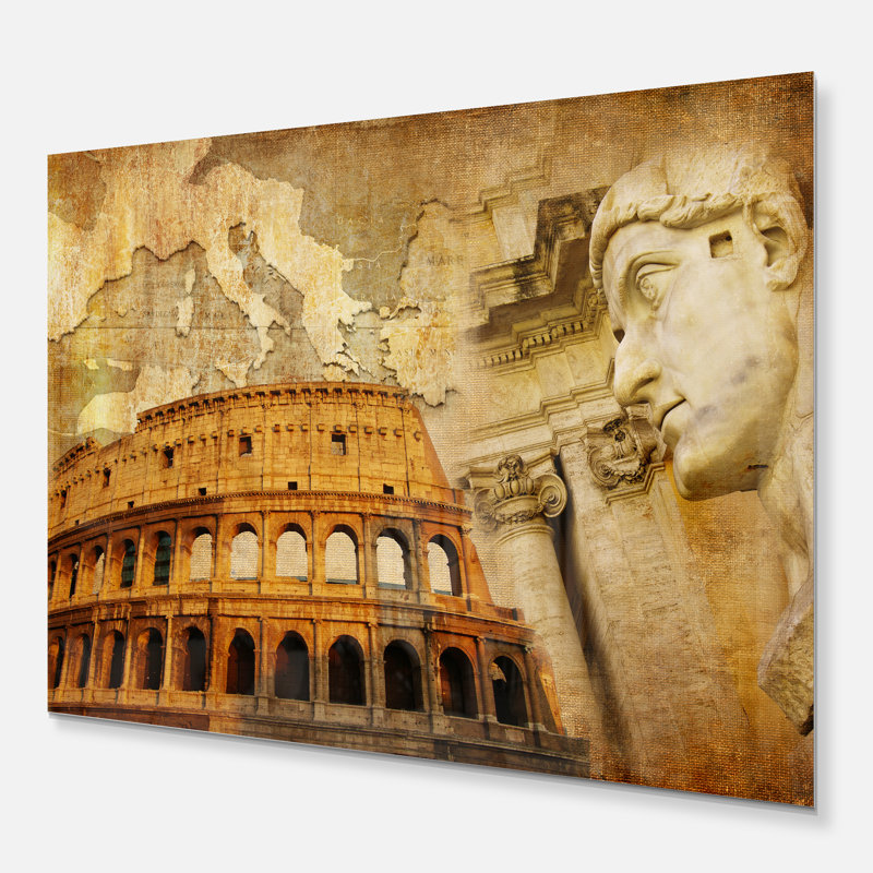 Grand empire romain - impression sans cadre sur métal, H 30 po x l 40 po x P 4 po