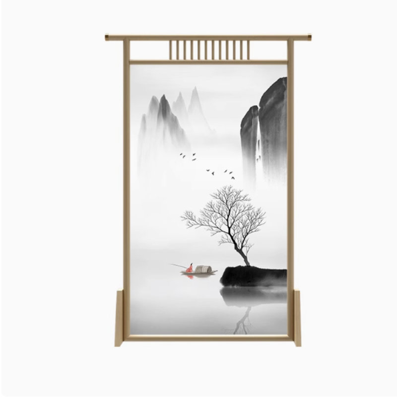 Paravent chinois, H 78,74 po x l 39,37 po x P 1,18 po