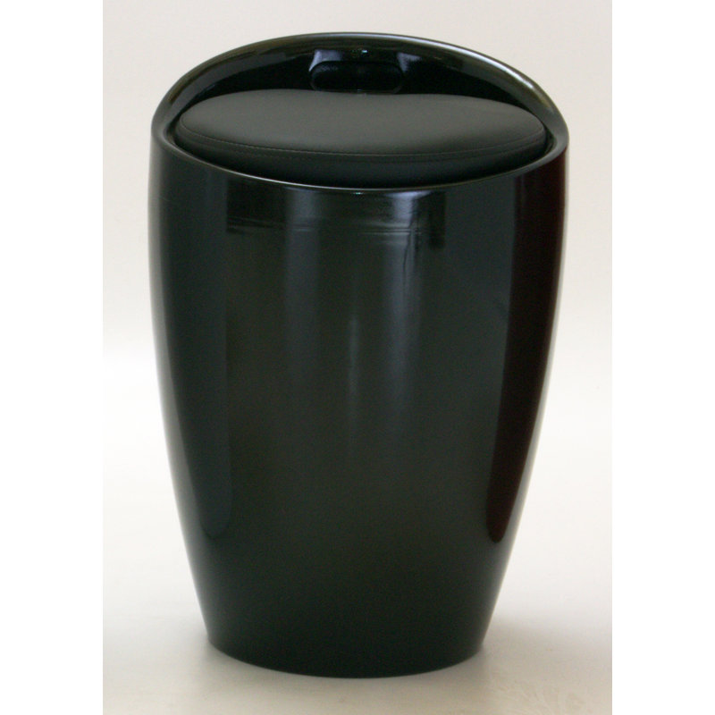 Evan Plastic Accent Stool, Black
