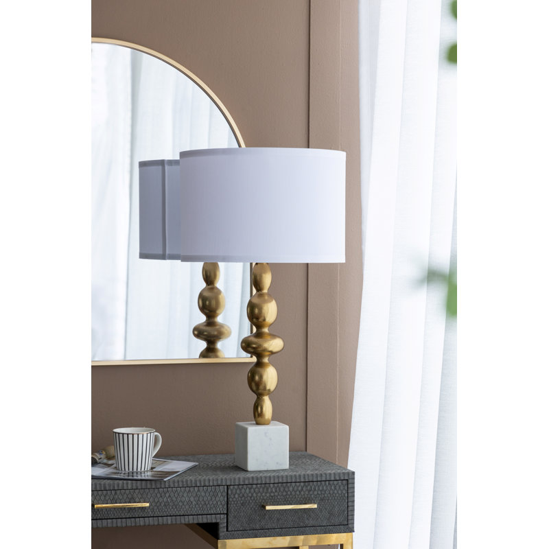 Lampe de table Brinden, Or/blanc
