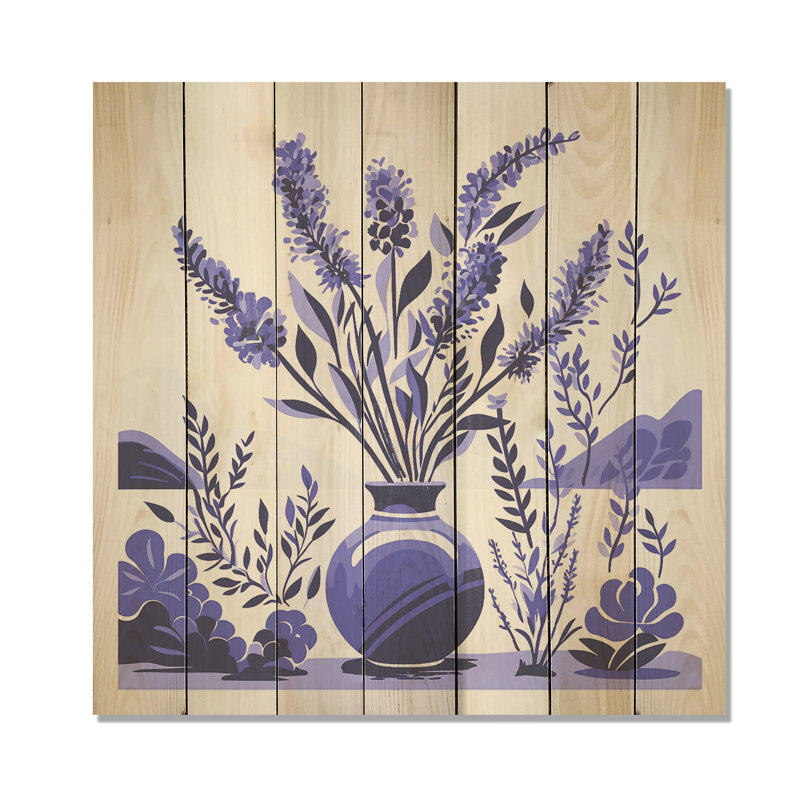 «Mauve Boho Pottery Blooms IV - Boho Pottery» sur impression sur bois, H 30 po x l 30 po