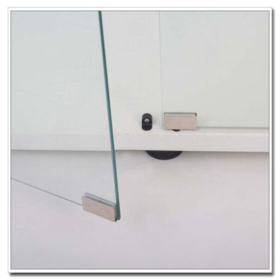 2-Layer Glass Display Cabinet with Lock and Tempered Glass