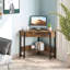 Bureau de coiffeuse d'angle moderne avec grand tiroir, brun rustique Modern