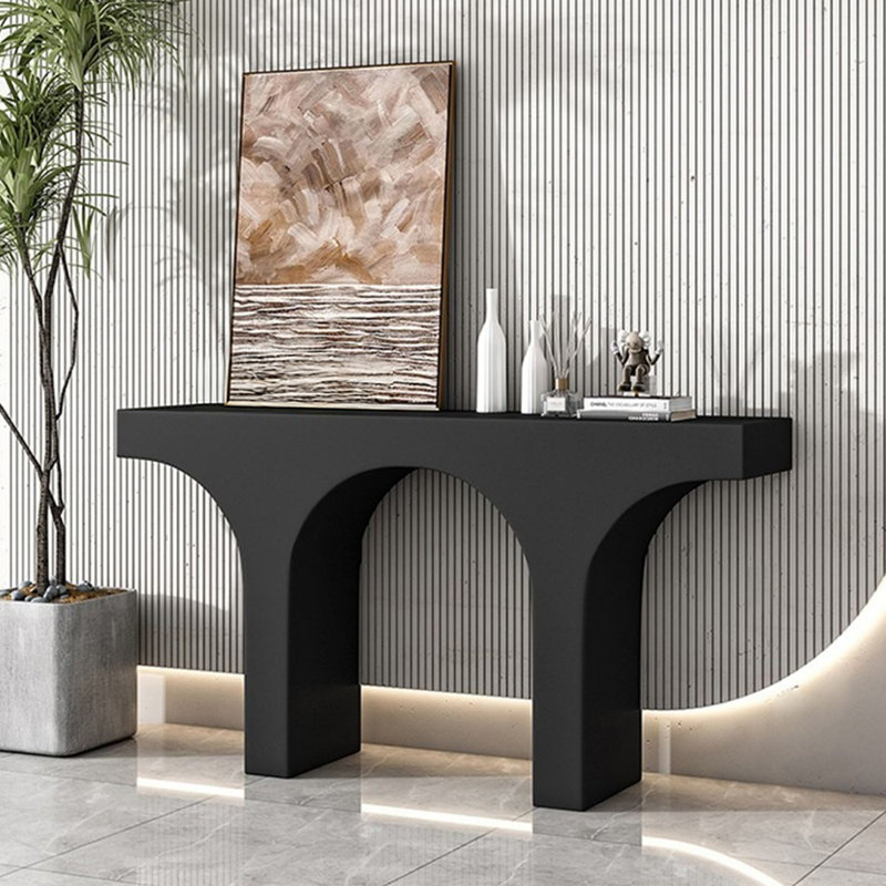Console moderne de style nordique, Noir, H 33,5 po x l 51,2 po x P 13,8 po