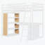 Lit moderne avec échelle, tablettes et bureau